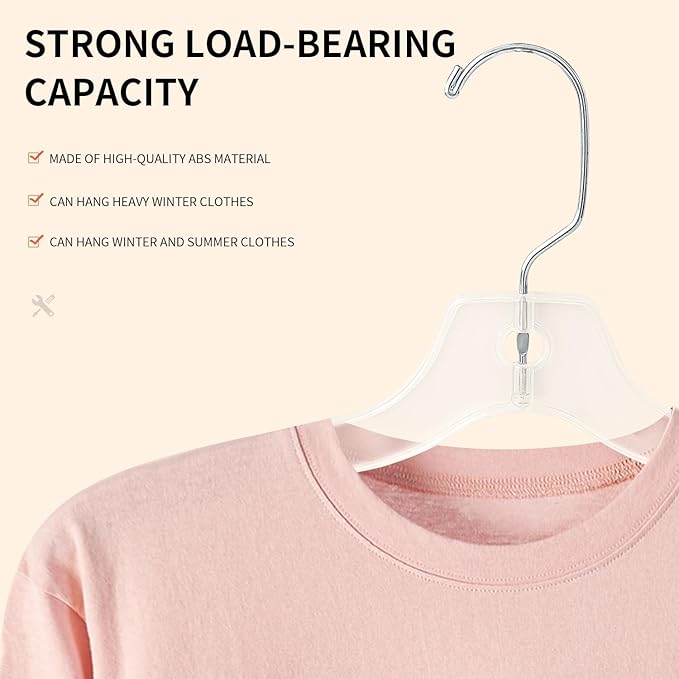 16.5” Clear Plastic Hangers 20 Pack - Durable Clothes Hanger for Wardrobe Organization, Essential Plastic Hanger for Garments, Versatile Coat Hangers for Home and Retail Use