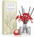 Reed Diffuser Set (6.7fl oz), Natural Lychee Rose Essential Oil Fragrance with Glass Bottle, Black Rattan Sticks & Preserved Flowers, Up to 120 Days Lasting Fragrance for Home & Office