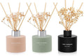 L'odeur Vill 3 Pcsk Reed Diffuser, 4.06 oz(120ml) Linen/Vanilla/Moroccan Amber, Scented Aromatherapy Diffuser with 12 Black Diffuser Sticks, Air Freshener for Home Bedroom Bathroom