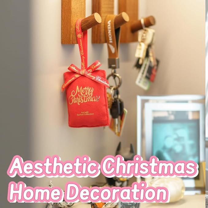 AUCUDA 4pcs Sachet Bags Apple Cinnamon Scented for Drawers and Closets, Potpourri Packets for Women Outfit, Spring Red Fragrance Pillow for Bedroom Indoor, Fresheners for Wedding