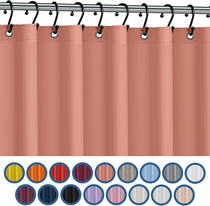 Premium Shower Curtain Liner, 72"W X 70"H - PVC-Free, 6G PEVA Shower Curtain with 12 Rust Proof Grommets And Magnet-weighted Bottom Hem - Moisture Stain Proof Shower Curtain Liner (Peach)