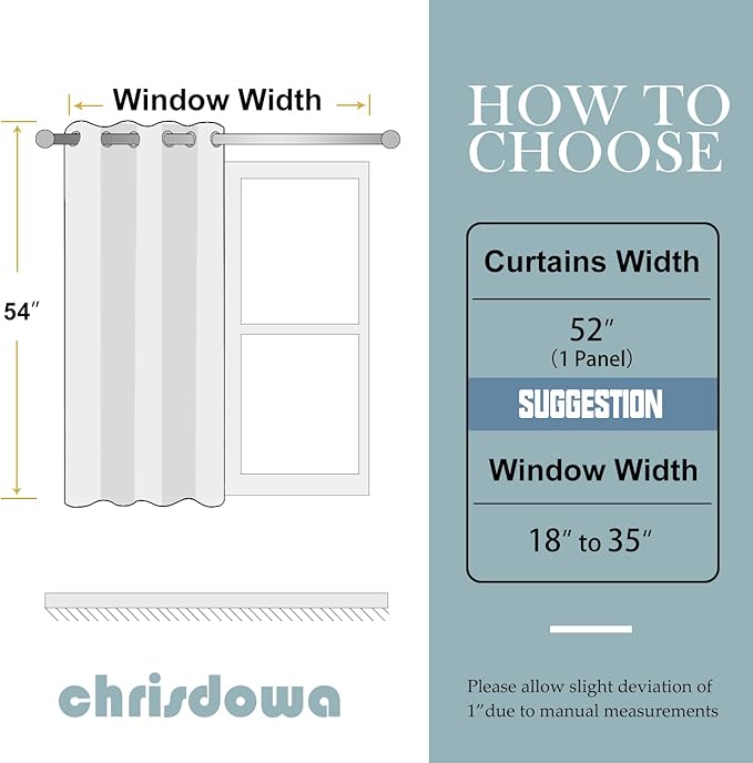 ChrisDowa Grommet Blackout Curtains for Bedroom - Thermal Insulated Room Darkening Curtains for Living Room (1 Panel Set, Forest Green,52W x 54L)