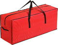 Christmas Tree Storage Bag with Double Zipper- Fits Up to 9 ft Holiday Xmas Disassembled Trees – Moisture Proof Protection for Holiday Decor,Red