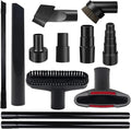BGSIME 12 PCS Vacuum Attachments & Brushes Kit for Shop Vac Accessories & Household Cleaning, Includes 2 1/2" to 1 1/4" and 1 7/8" to 1" Vacuum Hose Adapters, Crevice Tool & 2 Vacuum Extension Wands