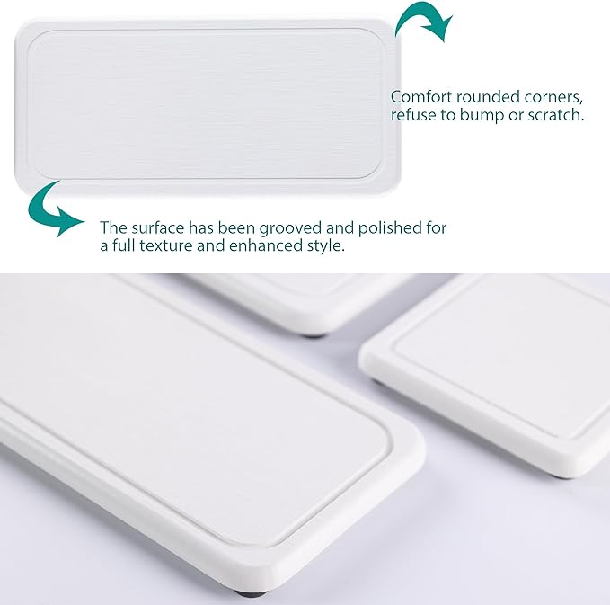 NiuYichee 2 Pcs Water Absorbing Stone Trays, Kitchen/Bathroom Sink Soap Dish, Diatomite Tray Used for Hand Soap & Cosmetic Bottles in The Modern Home, 4" W x 8.3" L, White