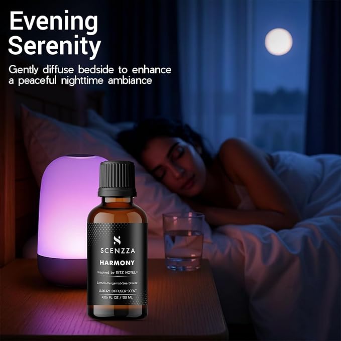 Harmony Luxury Diffuser Scent – Inspired by The Ritz-Carlton® Hotel Scent – Fresh Marine & Floral Fragrance for Ultrasonic & Waterless Diffusers – 120 Ml (4.06 Fl Oz)