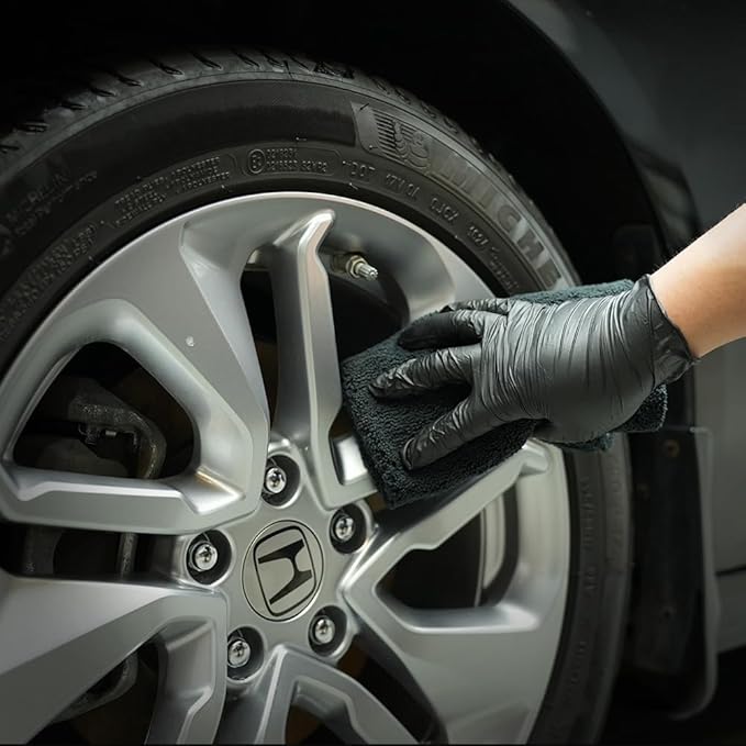 SPTA Microfiber Cleaning Towel, Microfiber Cleaning Cloth for Car Washing, 12 Pack Streak-Free, Ultra Absorbent, Washable for All Purpose Terry Microfiber Towels, 16.1in x 16.1in, 350GSM, Grey-MT038