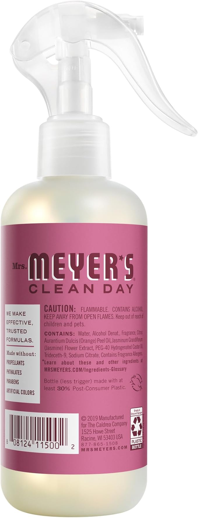 MRS. MEYER'S CLEAN DAY Room and Air Freshener Spray, Non-Aerosol Spray Bottle Infused with Essential Oils, Mum, 8 fl. oz