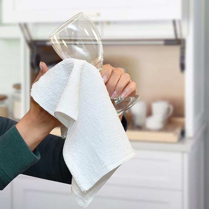Avalon Towels Terry Bar Mop Towels (Value Pack of 15) Size 16"x19" – Absorbent and Durable, Multipurpose Cleaning Rags, Cotton Cleaning Cloths, Terry Cloth Rags, Reusable Shop Rag