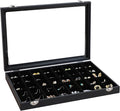 Wudygirl Jewelry Organizer 40 Grid Earring Holder Organizer with Clear Lid Jewelry Box for Rings Earrings Bracelets Storage Display Case for Women