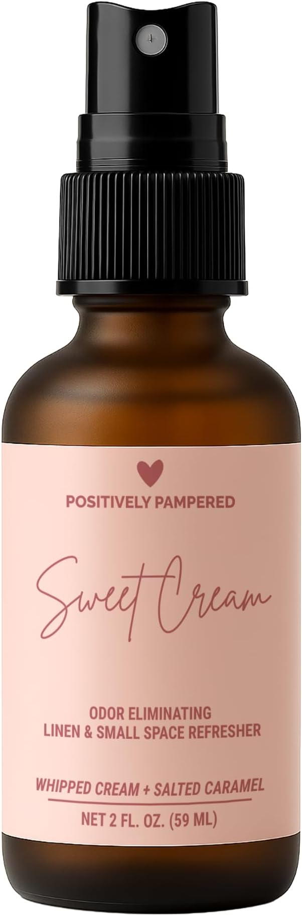 Sweet Cream Luxury Small Space Air & Linen Freshener Spray - Whipped Cream + Salted Caramel - Designer-Inspired Home Fragrance - Non Toxic Odor Eliminator - 2 oz Travel Size Room Spray