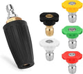 FKKWUOT Turbo Nozzle Pressure Washer Tips,4000 PSI 4.0 GPM 4.0 Orifice,with 5 Pieces Spray Tips Kit Multiple Degrees(0, 15, 25, 40, 65 Degrees) (Black-Single nozzle)