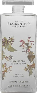 Pecksniff's Sweet Pea & Larkspur Bath Soak Decanter | 500ml/16.9 Fl Oz