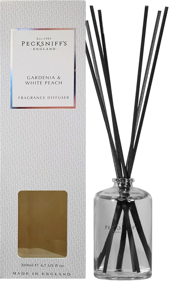 Pecksniff's Gardenia and White Peach Fragrance Diffuser Bonus Size 200 ml/6.7 Fl Oz