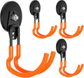 Heavy Duty Magnetic Utility Hooks ，J-Type Storage Hooks, with Anti-Slip Layer, Suitable for Metal Cabinets, Hanging Boards, Garage Shelves, Gardening Tools (Orange 4 pcs)