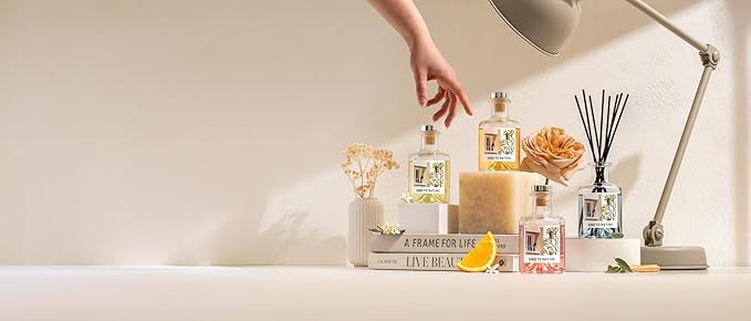 Reed Diffuser Set, Orange Blossom Oil 6.7 fl oz Scented Diffuser with Sticks Home Fragrance Reed Diffuser for Bathroom Shelf Decor