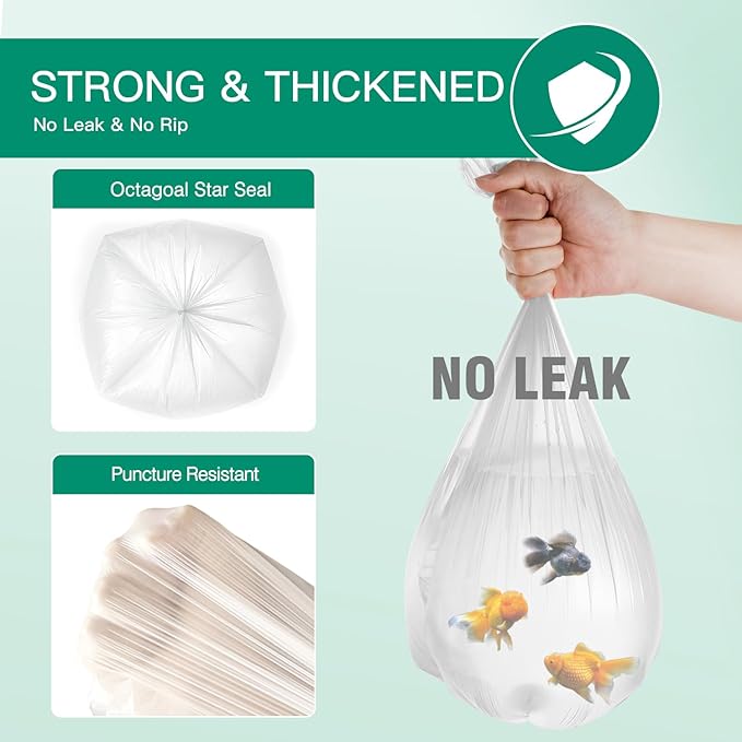 1.2 Gallon Small Bathroom Trash Bags, 90 Count Mini Garbage Bags, Unscented Wastebasket Bag, Clear Trash Can Liners