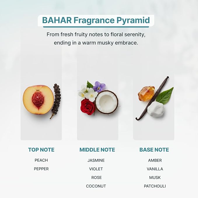 Bahar Essential Oil for Diffusers - Premium Aromatherapy Oil Set for Home and Hotel, Scented Diffuser Oils Scents, Eco-Friendly and Safe for Family and Pets, Pura Diffuser Refills 100ml