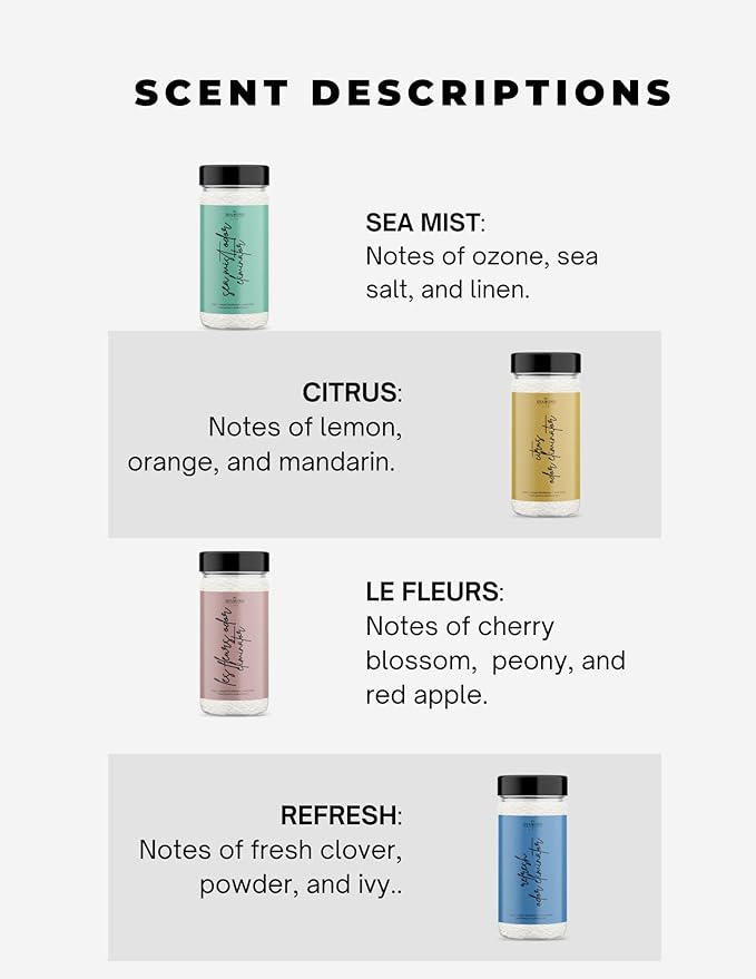 The Diamond Life Home "FRESH Collection" Carpet Powder Bundle – 4-Pack Deodorizing Carpet & Upholstery Freshener – Sea Mist, Citrus, Le Fleurs & Refresh – For Vacuuming, Rugs, Pet Beds & Litter Boxes