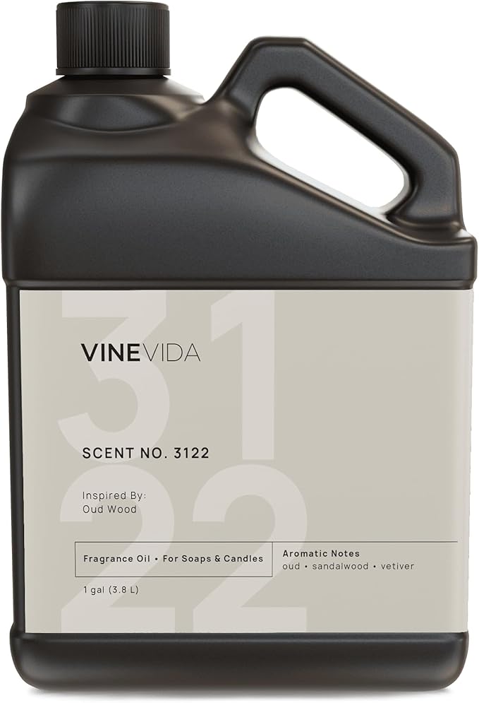 VINEVIDA Scent NO. 3122 Fragrance Oil - 1 Gallon (8lbs) - Inspired by: Oud Wood Fragrance Oil for Candle Making - Made in USA Candle Scents Scents for Soap Making