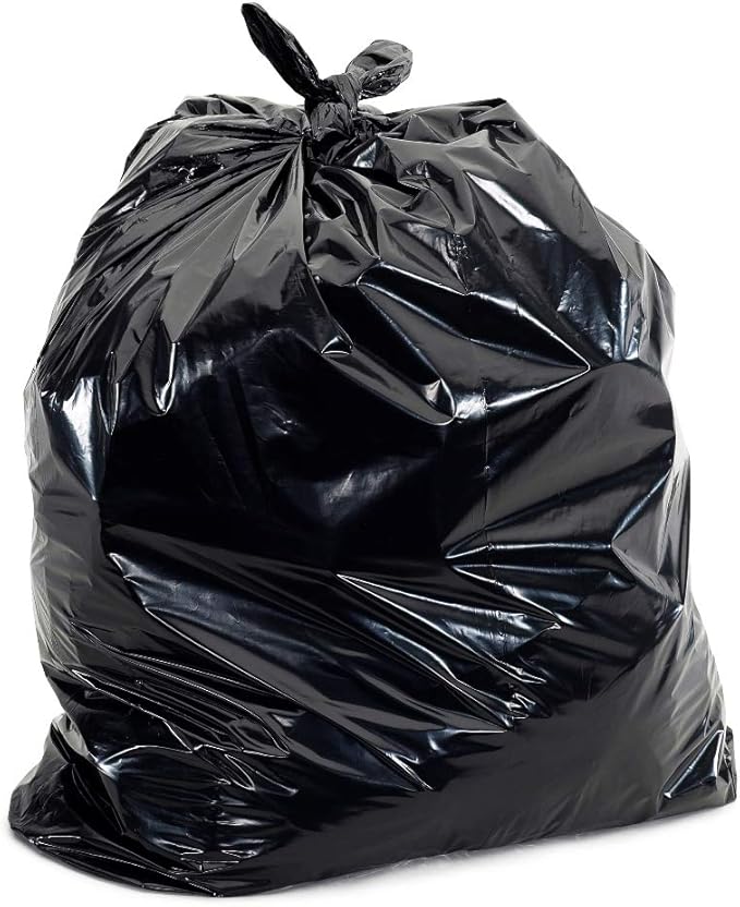 Bagtron 45 Gallon Trash Bags, 30 Micron Heavy Duty Pure LDPE Garbage Can Liners, 40" x 46" Large, Black, 100 Count