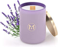 MyrrhUSA Lavender Blossom Scented Candle – 15oz Natural Soy Wax with Crackling Wooden Wick & Essential Oil, 80 Hour Burn | Luxury Aromatherapy Candle for Relaxation, Home Décor, Living Room & Bathroom