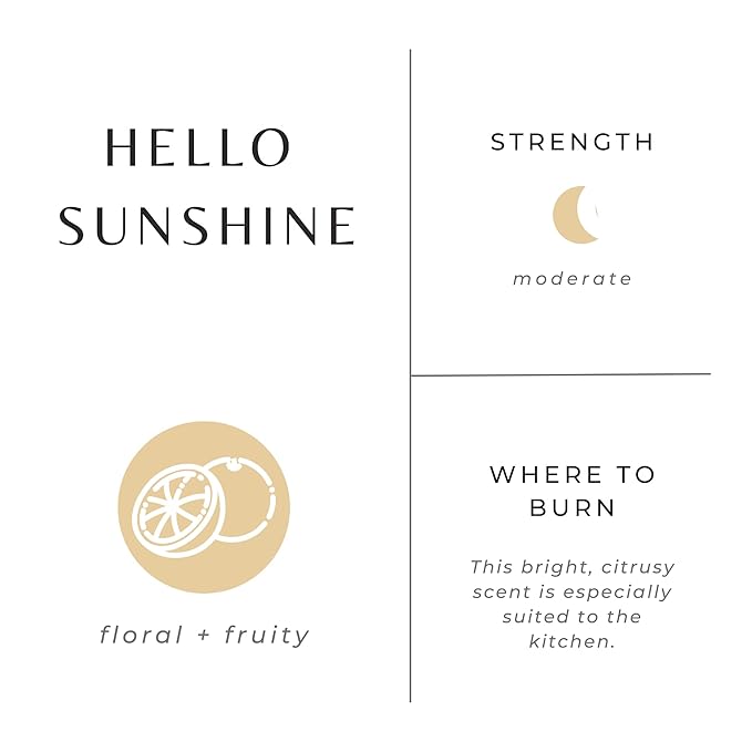 Slow North Hello Sunshine Candle - Essential Oils and Pure Soy Wax Candle in a Reusable Frosted Glass Jar - A Unique and Mindful Scented Candle Hand-Poured in The USA (8 oz)