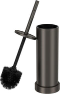 Toilet Brush and Holder Set: 304 Stainless Steel Heavy Duty Toilet Bowl Brush and Holder with Removable Inner Bowl and Splash Protection, Long Handle Bathroom Cleaning Tool