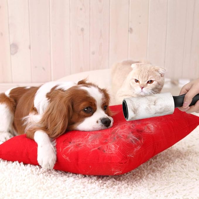 480 Sheet Extra Sticky Lint Roller - Pet Hair Remover for Clothes - 4 Handles + 8 Refills Pack