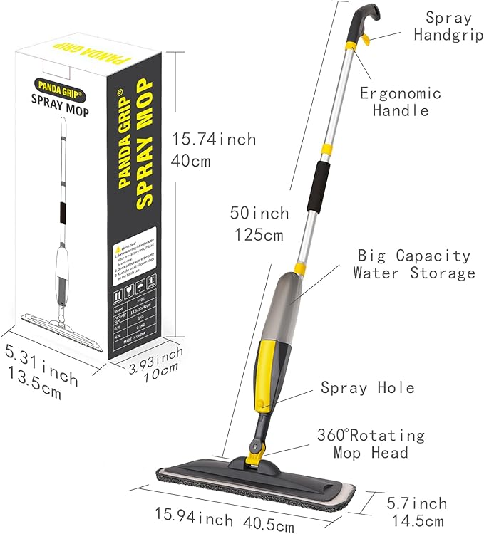 Mops for Floor Cleaning, Spray Mop with 400ml Refillable Bottle and 2 Replacement Pads Dry Wet Floor Household or Commercial Hardwood Laminate Tile Ceramic
