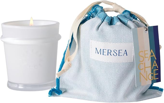 MERSEA Luxury Scented Candle with Sandbag - 6.5 Oz (40+ Hour Burn) (Sea Change)