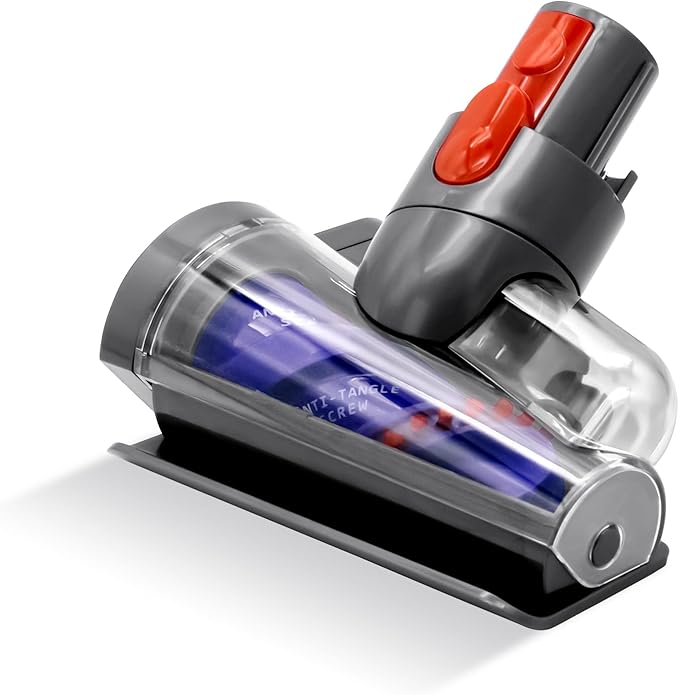 Mini Motorized Tool Brush Head for Dyson V7 V8 V10 V11 V15 Cordless Vacuum Cleaner Head Anti-Tangle Pet Hair Attachment for Bed, Couch, Car, Carpet &Curtain
