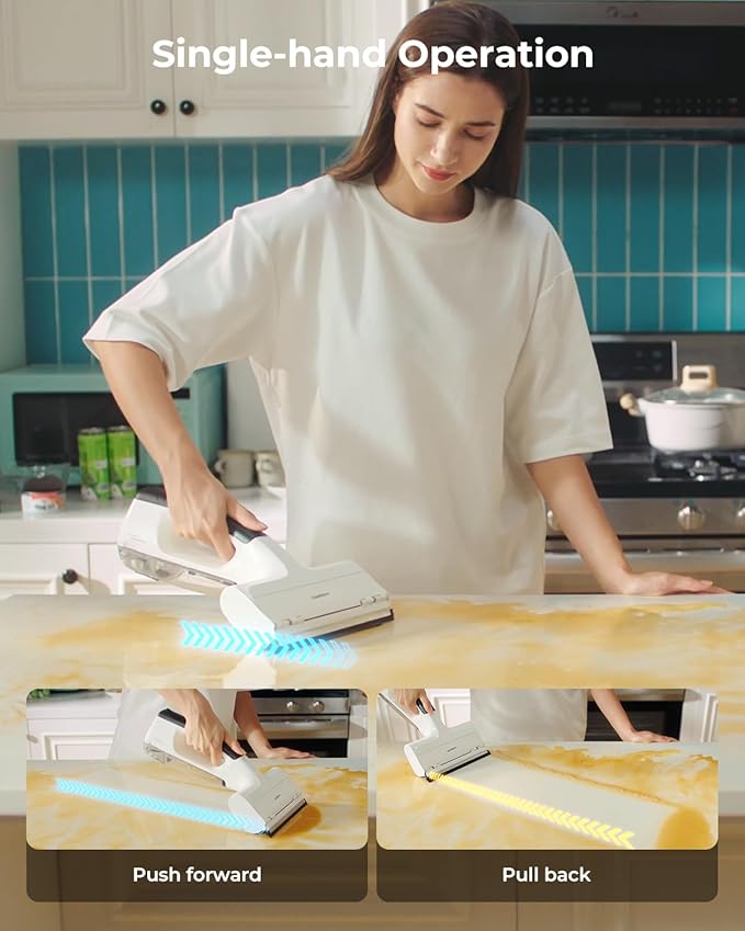 Hizero H100 Handheld Multi-Surface Cleaner for Tables, Desks, Countertops,Glass and Mirrors – Cordless Hard Surface Cleaning Tool That Leaves Surfaces Streak-Free and Dry, No Rags Needed