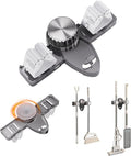 Mop and Broom Holder Wall Mount, No Punching Required Broom and Mop Organizer Wall Hanging with Hooks for Bathroom, Laundry Room, Garage, Kitchen,Garden Tool Organizer Storage (1pcs Gray)