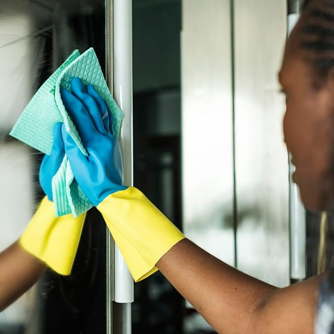 MoLKENE Swedish Dishcloths for Kitchen | 6 Pack Absorbent Cellulose Sponge Cloths Washable | Non-Scratch Reusable Paper Towels Quick Drying Cleaning Cloths - Green