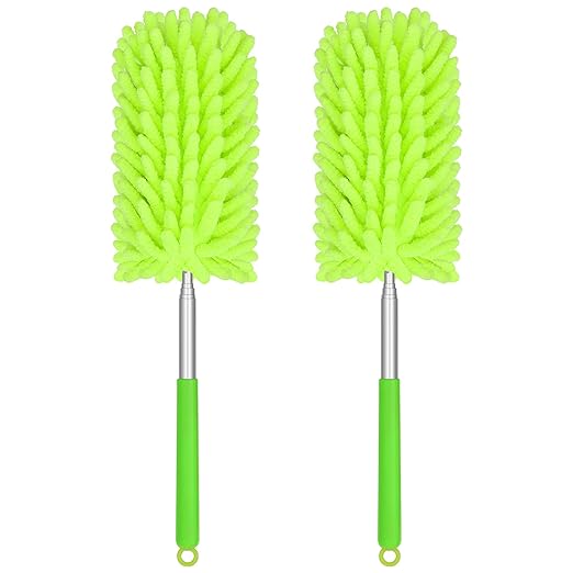 TIMIVO Mini Duster for Cleaning, 360° Bendable Hand Dusters with Extension Pole, Washable Small Duster for Car Interior, Office, Furniture