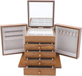 5-Layer Retro Jewelry Box Organizer with Mirror,Wooden Jewelry Chest for Women Girls, Jewellery Display Holder Organizer Box Case for Necklace Earrings Rings Bracelets, Gift for Festival