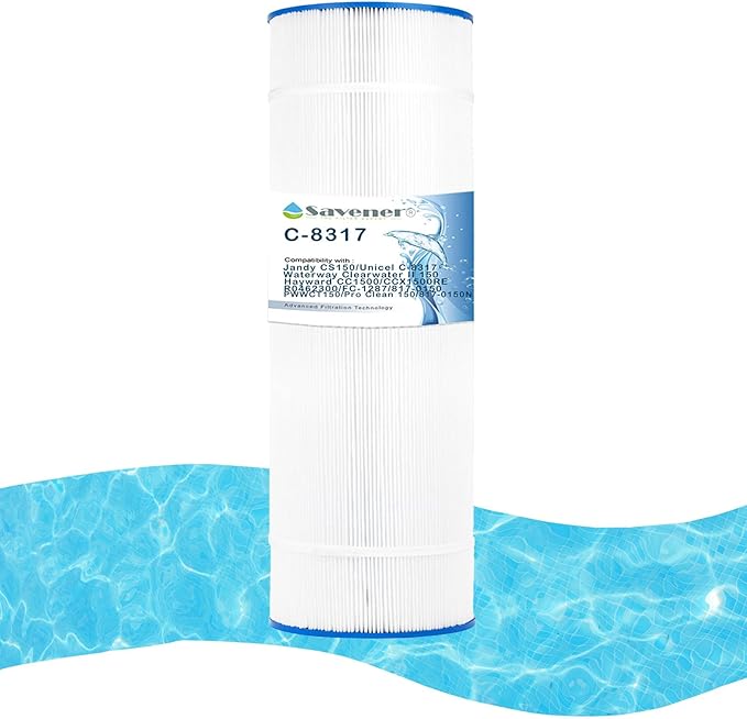 Savener® C-8317 Jandy CS150 Pool Filter Cartridge, Compatible with Jandy CS150, Hayward CC1500/CCX1500RE, Clearwater II 150, Pro Clean 150, PJANCS150, FC-1287, 817-0150, PWWCT150,150 Sq. Ft, 1 Pack