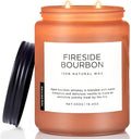 M&SENSE Fireside Bourbon Scented Candles, 2 Wick Jar Candle 19.4oz 110 Hour Long Lasting, Organic Natural Soy Wax Candle for Bedroom Kitchen Home Decor, Warm Housewarming Gifts for Men Women