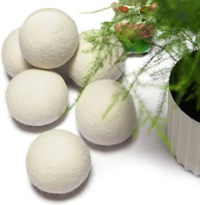 6-Pack Wool Dryer Balls XL Organic Wool Natural Laundry Fabric Softener Antistatic