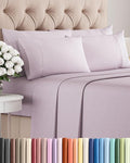 Queen 6 Piece Sheet Set - Comfy Breathable & Cooling - Soft Hotel Luxury Bedding Set with 8-16 Inch Deep Pockets - 1 Flat & 1 Fitted Sheet & 4 Pillowcases - Wrinkle Free & Easy Care - Light Lavender