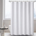 PILOTSHARK 120GSM Ultimate Waterproof Fabric Shower Curtain Liner - TPU Lamination Technology with 3 Magnets,Machine Washable,71x72 Inch Soft Cloth Shower Curtain or Shower Liner,for Bathroom(White)