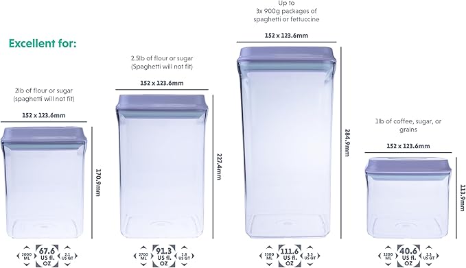 iChewie Bop Top | Airtight Meal Prep Containers with Lids | Food Storage Container Sets | Snack and Overnight Oats Fridge Organizer | Pantry and Kitchen Organization