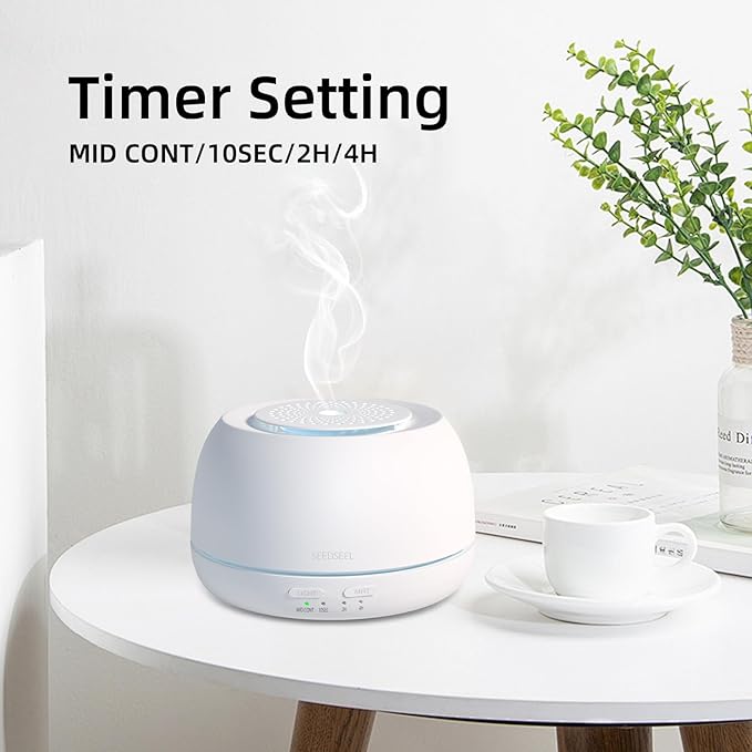 300ML Essential Oil Diffuser - 8 Hours Run Time, Aromatherapy Diffuser with Remote Control, 7-Color LED Lights for Home, Bedroom