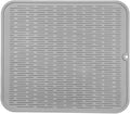 MicoYang Silicone Dish Drying Mat for Multiple Usage,Easy clean,Eco-friendly,Heat-resistant Silicone Mat for Kitchen Counter or Sink,Refrigerator or Drawer Liner Grey XL 18 inches x 16 inches