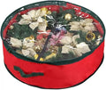 24/30 Inch Christmas Wreath Storage Bag, Waterproof Clear PVC Top, Dual Zippers, Carry Handles Wreath Storage Container, 2-in-1 Wreath & Lifebuoy Storage Cover for Home, Moving, Festive Decoration
