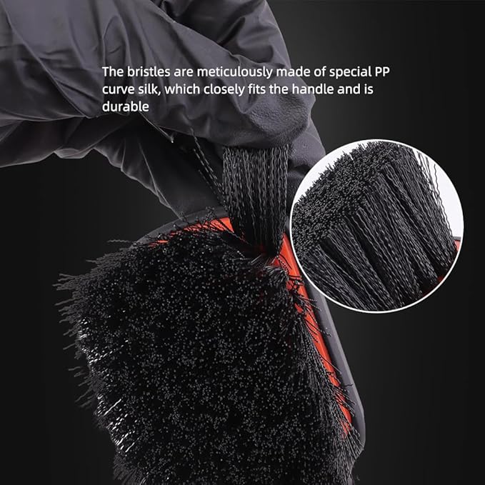 SPTA Tire Brush, Carpet Cleaning Brush, 2Pcs Wheel Brush, Carpet Cleaning Brush,Stiff Synthetic Bristles, Ergonomic Design Handle, Scrub Brush for Floor Mats,Car Wheel Hub Cleaning,Car Interior, Home