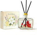 Reed Diffuser, Lavender Scented No Flame Air Freshener for Home, 100ml Long-Lasting Essential Oil Diffuser with Natural Reed Sticks Rose, Safe for Bedroom, Office, Bathroom