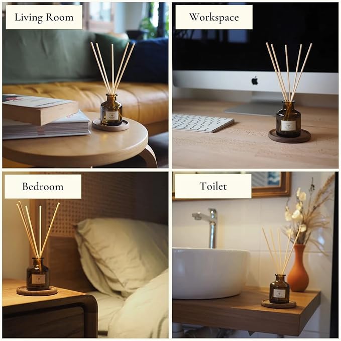 PRISTINE White Freesia Reed Diffuser for Home & Bathroom | Refreshing Oil Sticks With Essential Oil | Home & Office Deco | Relaxing Scent for Refreshing Air