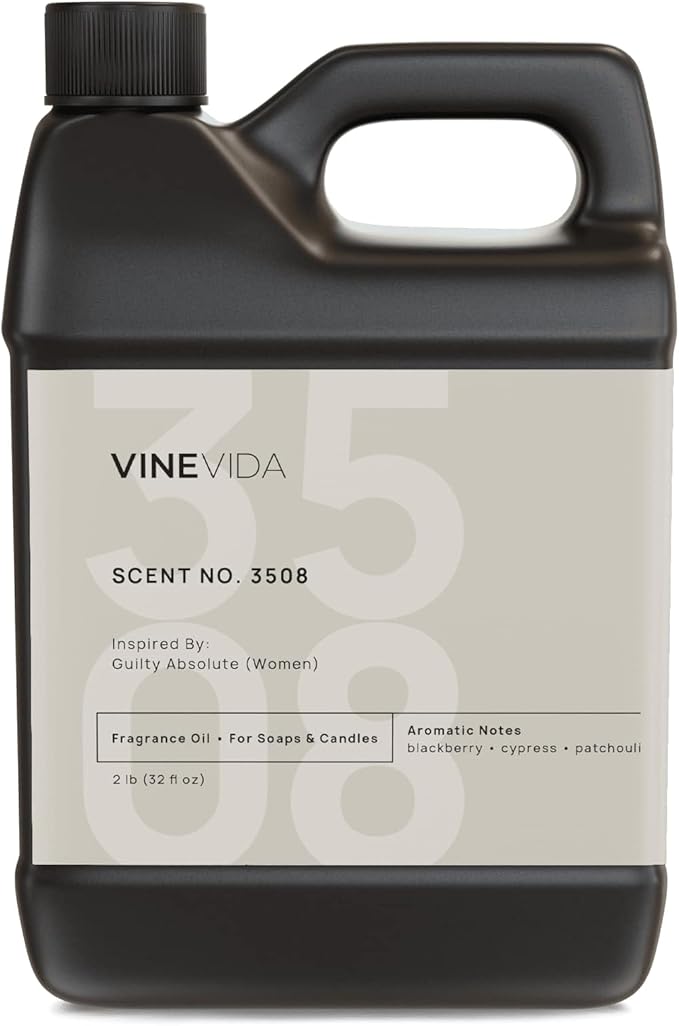 VINEVIDA Scent NO. 3508 Fragrance Oil - 32oz (2lbs) - Inspired by: Guilty Absolute (Women) Fragrance Oil for Candle Making - Made in USA Candle Scents Scents for Soap Making